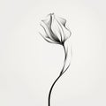 Minimalist Flower Vector Illustration: Elegant Tulip Art Design Royalty Free Stock Photo