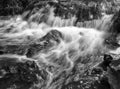 Black and white flowing stream