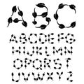 Black and white font alphabet