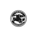 Black and White Food Truck Circle Stamp Emblem Badge Sticker Logo Design Inspiration Idea and Concept Royalty Free Stock Photo