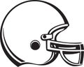 Black and White Football Helmet Illustration