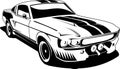 Black and white ford mustang Royalty Free Stock Photo