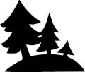 black and white of forest trees illustration Royalty Free Stock Photo