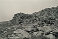 A black and white fragment rocky mountains landscape