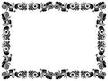 Black and white frame of blank with floral element Royalty Free Stock Photo