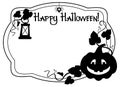 Black and white frame with Halloween pumpkin silhouette Royalty Free Stock Photo