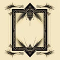 a black and white frame with ornate design Royalty Free Stock Photo