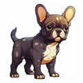 Colorful French Bulldog Puppy Sticker - 12cm - Vld1