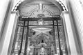 Black White Front Door Our Lady of Remedies Church Cholula Mexico Royalty Free Stock Photo