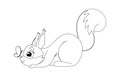 Black-and-white funny squirrel playing butterfly Royalty Free Stock Photo