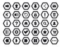 Black and white game icons for playing menu Audio volume. Stop and pause. Dashboard graphic symbol. Computer browser