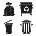 Black and white garbage silhouette collection