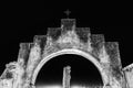 Black White Gate Cactus Mission San Xavier Church Tuscon Arizona