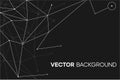Black and white geometric background. Abstract plexus line polygonal design. Cybernetic space structure Royalty Free Stock Photo