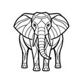 Black and white geometric elephant illustration artwork design Royalty Free Stock Photo