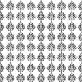 Black and white geometric floral pattern seamless repeat Royalty Free Stock Photo