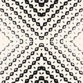 Black and white geometric halftone seamless pattern with rhombuses in cross form Royalty Free Stock Photo