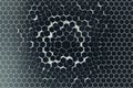 Black-white geometric hexagonal abstract background. 3d rendering Royalty Free Stock Photo