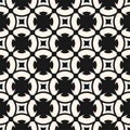 Black and white geometric ornament. Seamless pattern with carved floral shapes Royalty Free Stock Photo