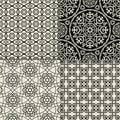 Black and white geometric ornate patterns