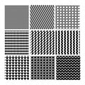 Black and White Geometric Pattern Set Abstract Vector Old-Fashioned Motif