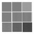 Black and White Geometric Pattern Set Abstract Vector Old-Fashioned Motif Royalty Free Stock Photo