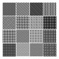 Black and White Geometric Pattern Set Abstract Vector Old-Fashioned Motif Royalty Free Stock Photo