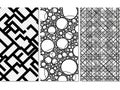 Black and white geometric patterns on transparent background Royalty Free Stock Photo