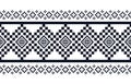 Black and white geometric pixel art pattern with diamond and square motifs Royalty Free Stock Photo