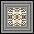 black and white geometric scarf design