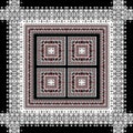 black and white geometric scarf design