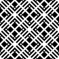 Black and white geometric seamless pattern with square and recta