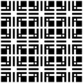Black and white geometric seamless pattern with square and recta