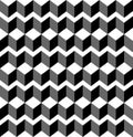 Black and white geometric seamless pattern with trapezoid and di