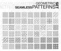 Black and white geometric seamless patterns set.