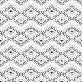 Black and white geometric seamless rhombic pattern