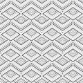 Black and white geometric seamless rhombic pattern