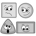 Black and white geometric shapes faces Royalty Free Stock Photo