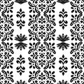 Black and white geometric tesselation seamless repeat pattern Royalty Free Stock Photo