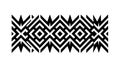 Black and White Geometric Tribal Pattern, vector design Generative AI Royalty Free Stock Photo