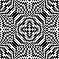 Black and white geometric vector seamless pattern. Checkered plaid background with optical illusion effect. Modern repeat abstract Royalty Free Stock Photo