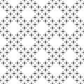 Black & white geometric vector texture, dots in diagonal grid Royalty Free Stock Photo