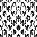 Black And White Geometrical Circles Stylish Decorative Clothing Seamless Pattern Repeated Design