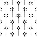 Black And White Geometrical Stripe Lines Flower Ornament Stylish Decorative Textiles Clothing Seamless Pattern Repeated Design