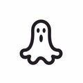 Minimalistic Ghost Icon In Fujifilm Neopan Style