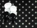 Black and white glass stones