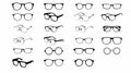 Black and white Glasses frames. Vector Isolated Set Royalty Free Stock Photo