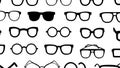 Black and white glasses pattern on a white background Royalty Free Stock Photo