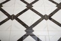 Black and white glossy ceramic tile floor making a background Royalty Free Stock Photo