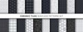 Black and white glossy ceramic tiles seamless patterns set. Modern home interior, bathroom and kitchen wall texture Royalty Free Stock Photo